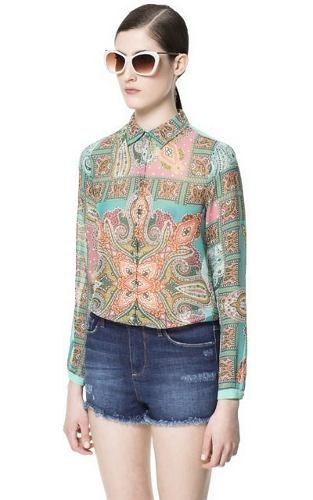 Camisa Estampa De Lenço Importada.