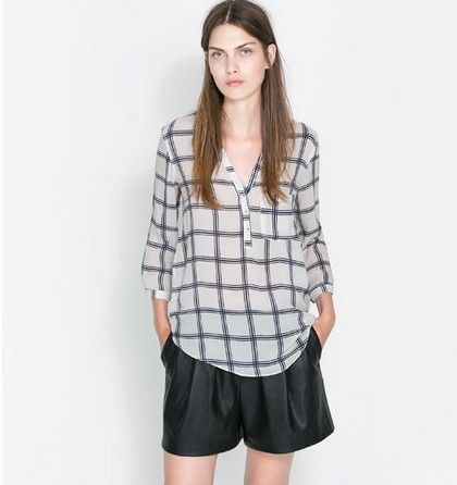 Camisa Estampa Quadriculada Zara Inspired