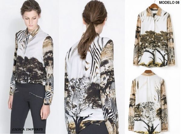 Camisa Blusa Animal Print Za*ra Inspired 8