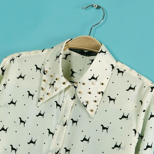Camisa Blusa Lovely Estampa Cachorro Dog Tachas 2