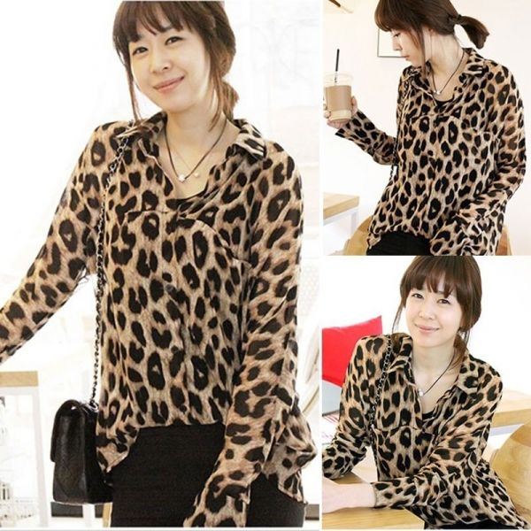 Camisa Blusa Chiffon Leopardo / Onça Importada.