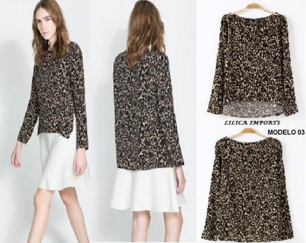 Camisa Blusa Animal Print Za*ra Inspired 3