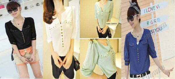 Camisa Blusa Candy Color Metal Tacha Rebite