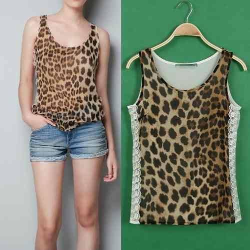 Regata Leopardo / Onca com Renda