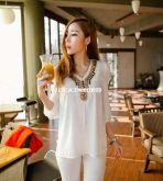 Camisa Chiffon Musseline Pedras Importada